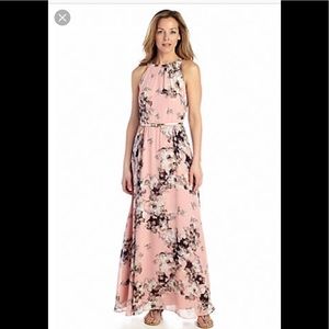 SL Fashions Floral Printed Belted Maxi Dress